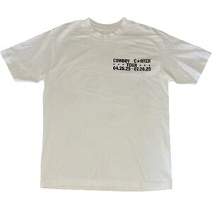 Beyonce CCT Official Tour Tee M White Cowboy Carter Tour 2025 Merch NEW *holes